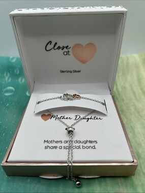 Close at Heart" Sterling Silver Mother Daughter Elephant Bolo Bracelet NIB